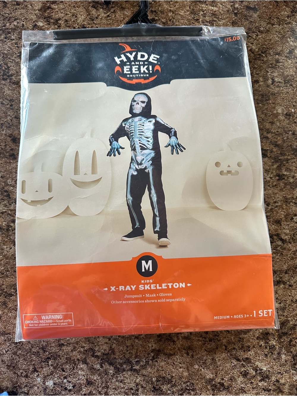 Hyde and Eek! Kids' Black X-Ray Skeleton Costume - Medium